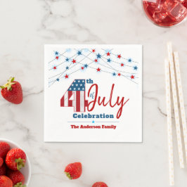 4. Juli Red White Blue Patriotic USA Flaggen Stars Serviette