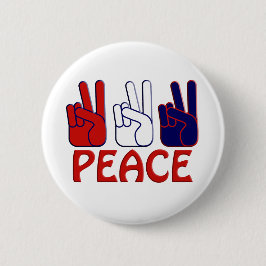 4. Juli Red White & Blue Peace 1 Button