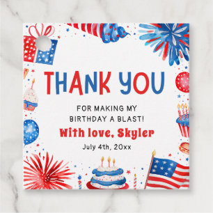 4. Juli Red White Blue Sommer Geburtstagsparty Geschenkanhänger