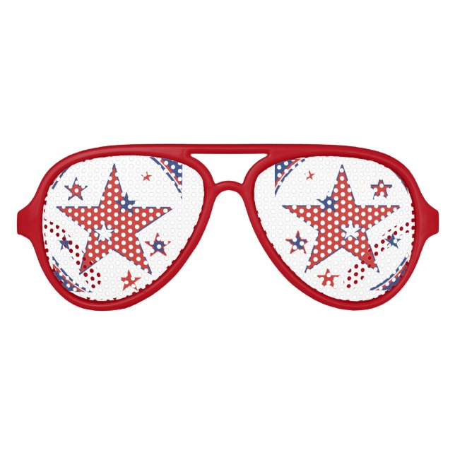 4. Juli Red White Blue Star Eyes USA Partybrille (Vorderseite)