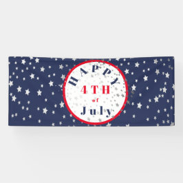 4. Juli Red White Blue Stars Banner