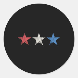 4. Juli Red White Blue Stars Niedlich Usa Patrioti Runder Aufkleber