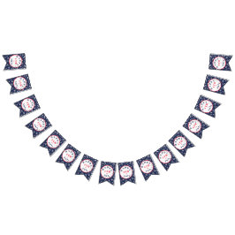 4. Juli Red White Blue Stars Wimpelkette