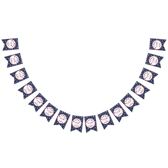 4. Juli Red White Blue Stars Wimpelkette (Alle)