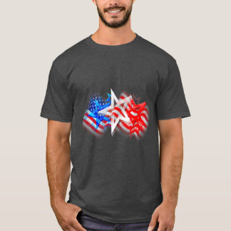 4. Juli Red White Stars Streifen Flag T-Shirt
