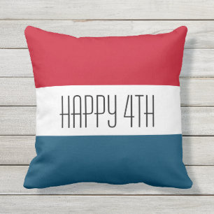 4. Juli Red White Stripes Patriotic Kissen