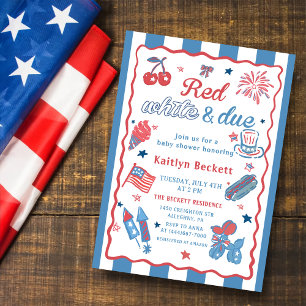 4. Juli Red White und Due Baby Dusche Einladung