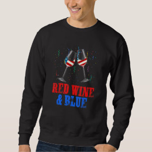 4. Juli Red Wine Blue America USA Flaggen unabhäng Sweatshirt