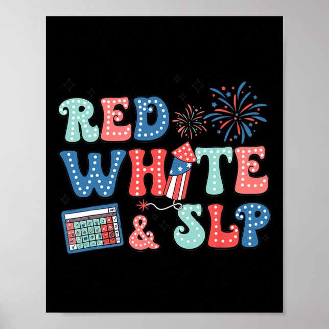 4. Juli Redetherapie Red White Slp Rede Pa Poster (Vorne)