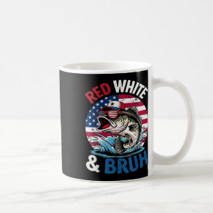 4. Juli Retro America Fischen Patriotischer Rot mi Kaffeetasse