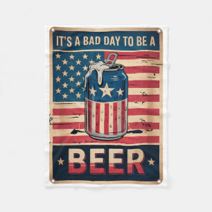 4. Juli Retro D-Day To Be A Beer USA-Flagge Bier Fleecedecke
