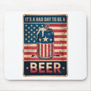 4. Juli Retro-D-Day To Be A Beer USA-Flagge Bier Mousepad