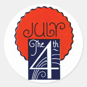 4. Juli Retro-Patriotischer Unabhängigkeitstag Runder Aufkleber