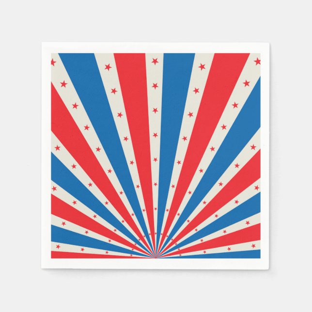 4. Juli Retro US Flagge Napkins Serviette (Vorderseite)