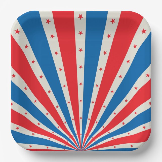 4. Juli Retro US Flagge Paper Teller (Vorderseite)