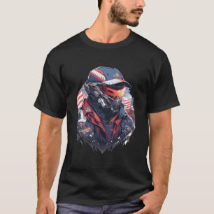 4. Juli-Roboter USA-Flagge Amerikanischer Patrioti T-Shirt