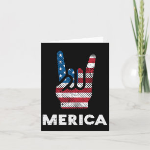 4. Juli Rock Hand Merica Flagge Amerika Rocker Män Karte