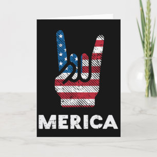4. Juli Rock Hand Merica Flagge Amerika Rocker Män Karte