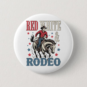 4. Juli Rodeo Cowboy Button
