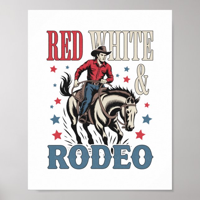 4. Juli Rodeo Cowboy Poster (Vorne)