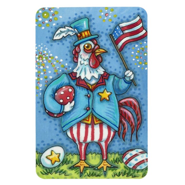 4. JULI ROOSTER, FEINDLICHE PATRIOTISCHE KÜCHE MAGNET (Vertikal)