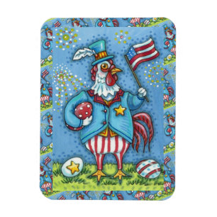 4. JULI ROOSTER, FEINDLICHE PATRIOTISCHE KÜCHE MAGNET