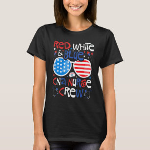 4. Juli Rot Weiß Blau Cna Krankenschwester Crew Pa T-Shirt