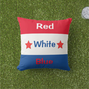 4. Juli Rot Weiß Blau Kissen