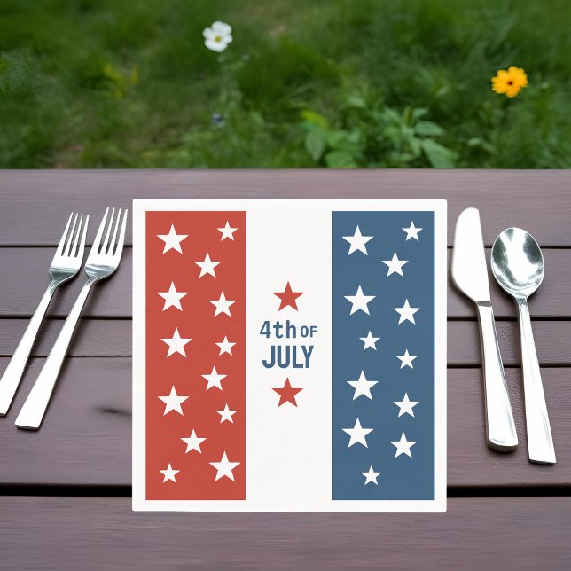 4. Juli Rot, Weiß & Blau mit Sternen Serviette (Von Creator hochgeladen)