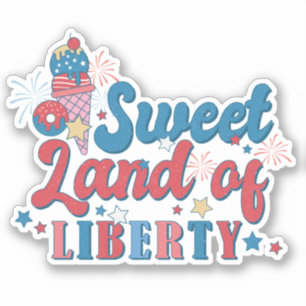 4. Juli Rot Weiß Blau Süßes Land Freiheit Amerika Aufkleber