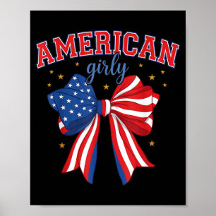 4. Juli Rot Weiß und Blau Amerikanisch Weiblich Poster