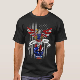 4. Juli Rot Weiß und Blau Eagle Sonnenbrille US T-Shirt