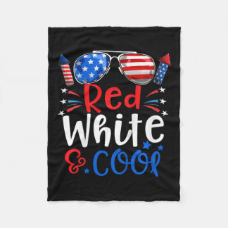 4. Juli Rot-Weiß und Coole Patriotische Jungen Kin Fleecedecke