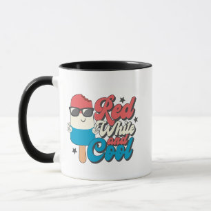 4. Juli Rot-Weiß und Coole Popsikel Tasse