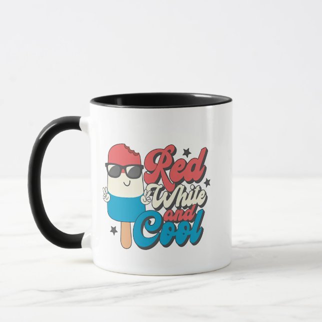 4. Juli Rot-Weiß und Coole Popsikel Tasse (Links)