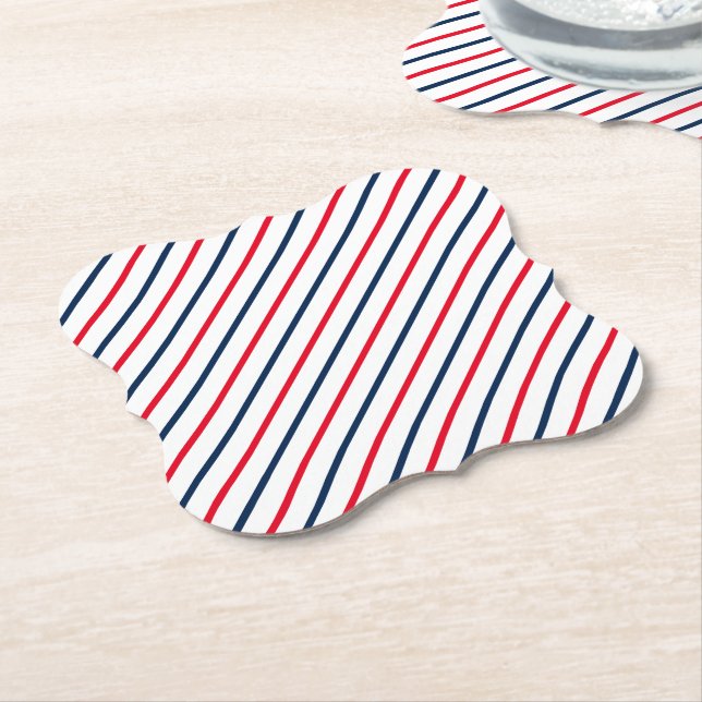 4. Juli rot-weiße Streifen patriotisch Untersetzer (angewinkelt)