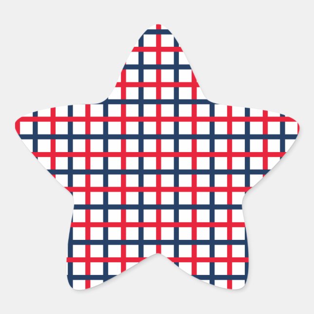 4. Juli rot-weißes patriotisches Quadrat Gitter Stern-Aufkleber (Vorderseite)