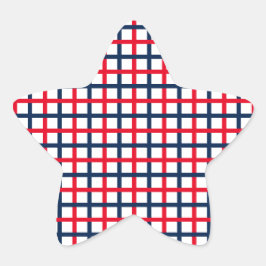 4. Juli rot-weißes patriotisches Quadrat Gitter Stern-Aufkleber