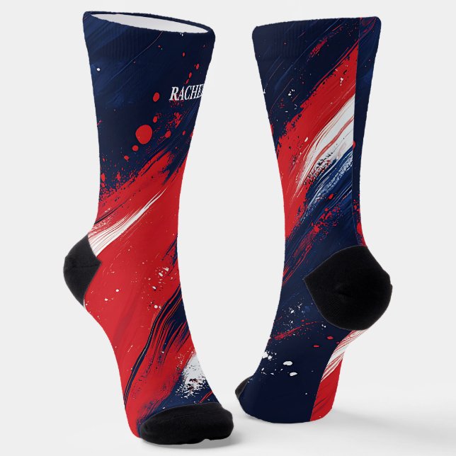 4. Juli Rote und Blaue Socken (Gewinkelt)