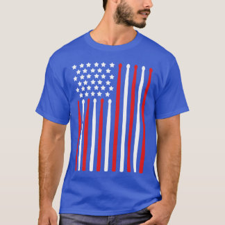 4. Juli S Flagge Perkussionsinstrument Dummer fr T-Shirt
