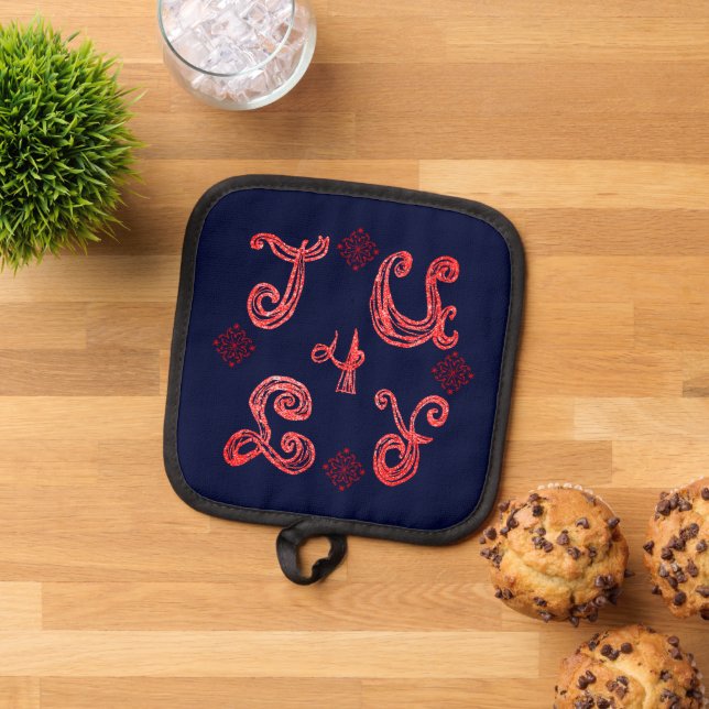 4. Juli Schaumstoff Schriftart Pot Holder Topflappen (Oben Unten)