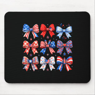 4. Juli Schleife coquette rot weiß blau USA 250. Mousepad