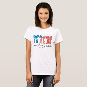 4. Juli-Schleife Patriotisches Band T-Shirt