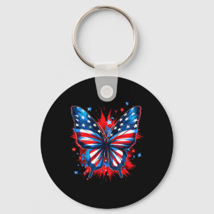 4. Juli Schmetterling USA-Flagge Süße Amerikanisch Schlüsselanhänger