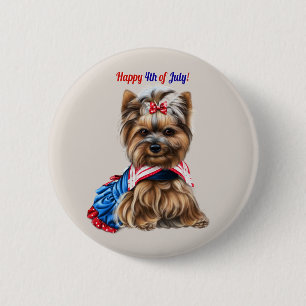 4. Juli Schnauzer Welpe Button