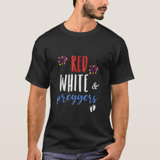 4. Juli Schwangerschaft Red White Preggers Frauen  T-Shirt