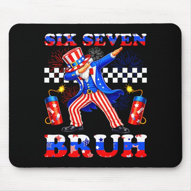 4. Juli sechs sieben bruh Onkel Sam dabbing 67 Mousepad (Vorne)