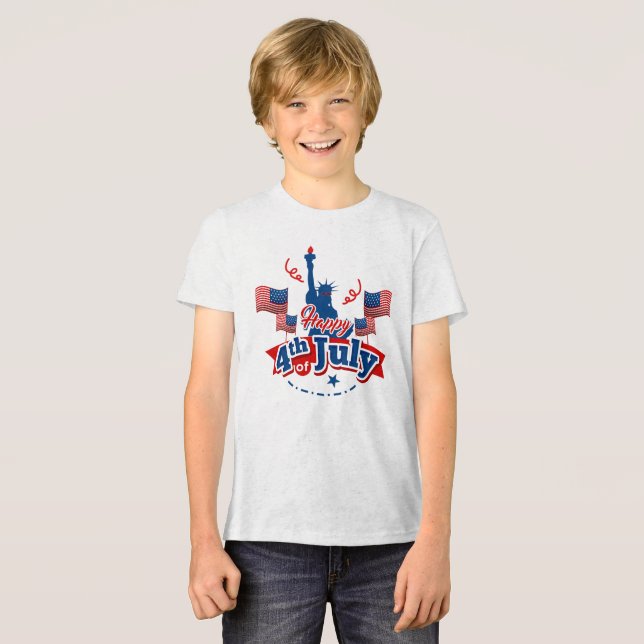4. Juli Sehenswürdigkeit Tri-Blend Shirt (Vorderseite voll)