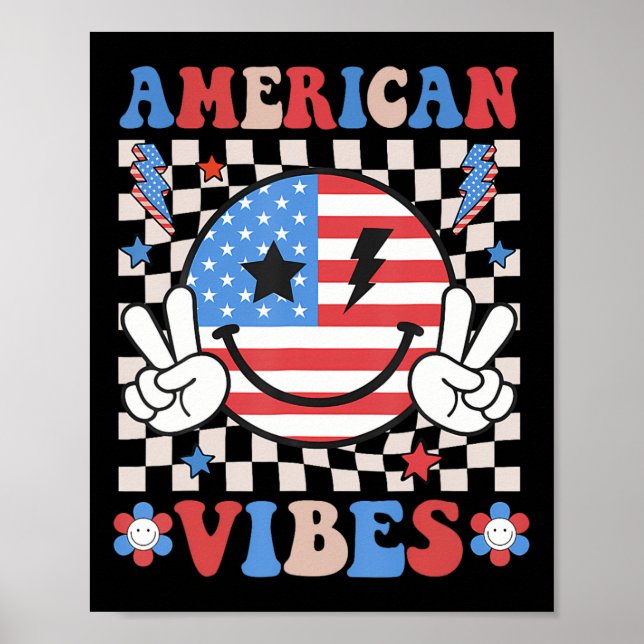 4. Juli Shirt Damen Männer Kinder Amerikanisches M Poster (Vorne)