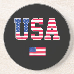 4. Juli Shirt USA Patriotic US American Flag W Getränkeuntersetzer